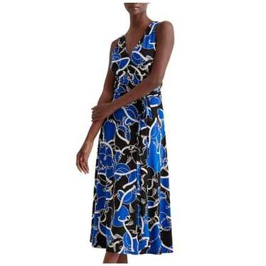 Lauren Ralph Lauren Blue Black Chainlink Print Fau