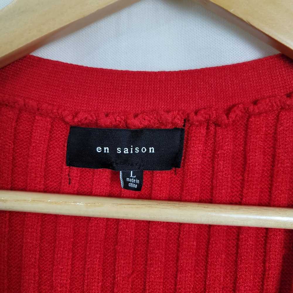 En Saison Sweater Dress Size Large Red Ribbed Lon… - image 4