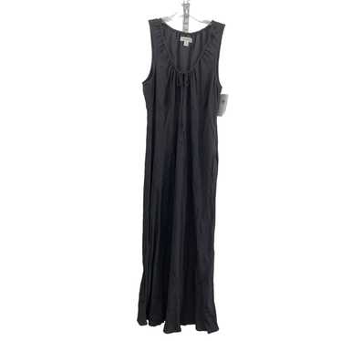 Treasure & Bond Black Midi V Neck Tank Dress Visc… - image 1