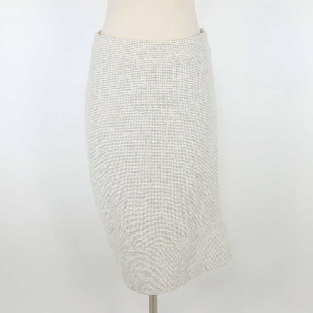 Vintage Asymmetrical Oatmeal Ivory Stretch Midi S… - image 1