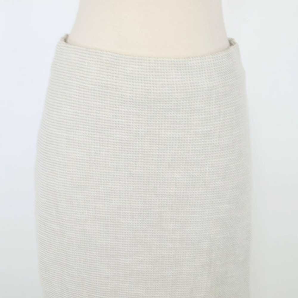 Vintage Asymmetrical Oatmeal Ivory Stretch Midi S… - image 2