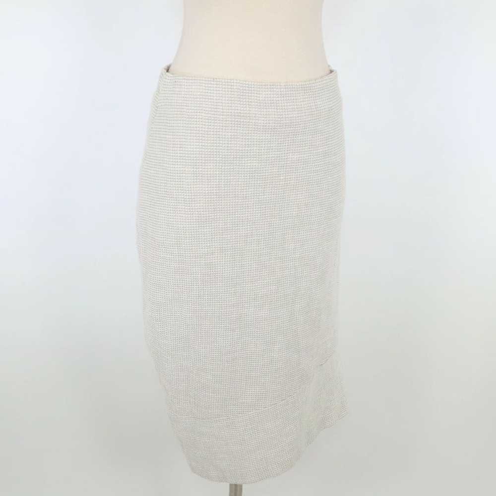 Vintage Asymmetrical Oatmeal Ivory Stretch Midi S… - image 3