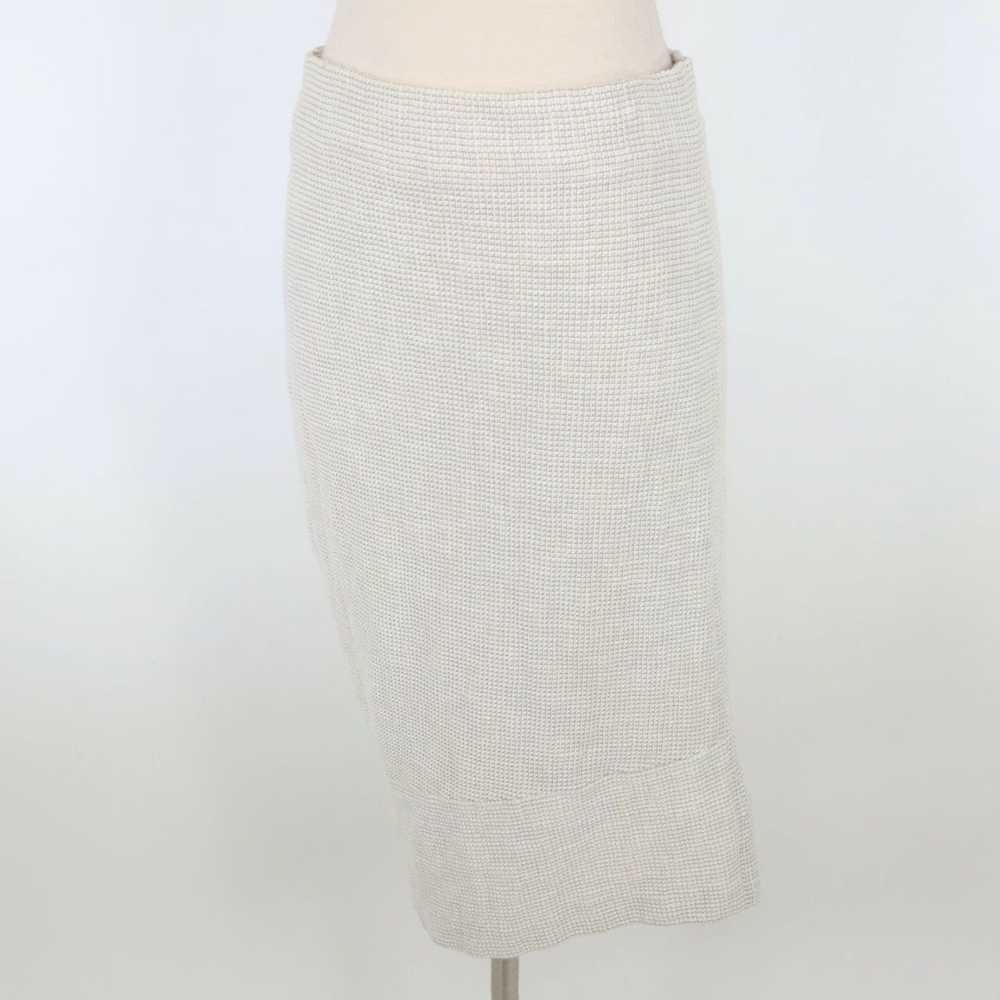 Vintage Asymmetrical Oatmeal Ivory Stretch Midi S… - image 6