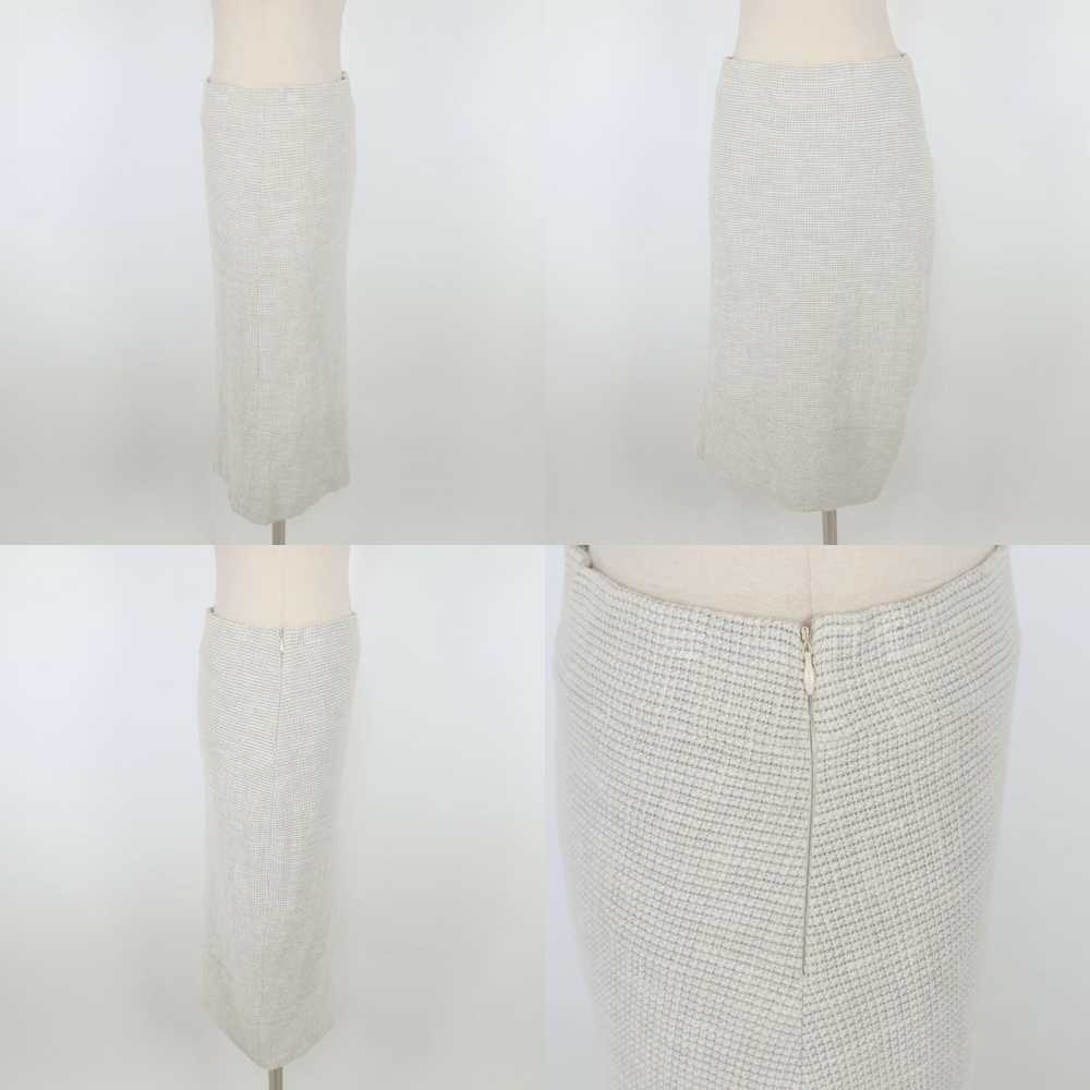 Vintage Asymmetrical Oatmeal Ivory Stretch Midi S… - image 8