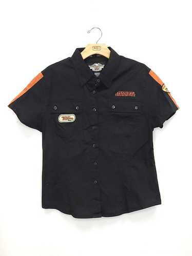 Harley Davidson Short Sleeve Button Up Top