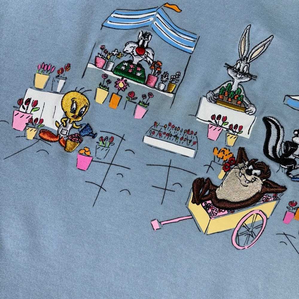 Vintage 2000 Looney Tunes Embroidered Short Sleev… - image 8