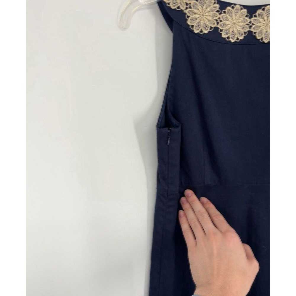 Lilly Pulitzer Wythe Shift Dress Navy Blue Gold E… - image 5