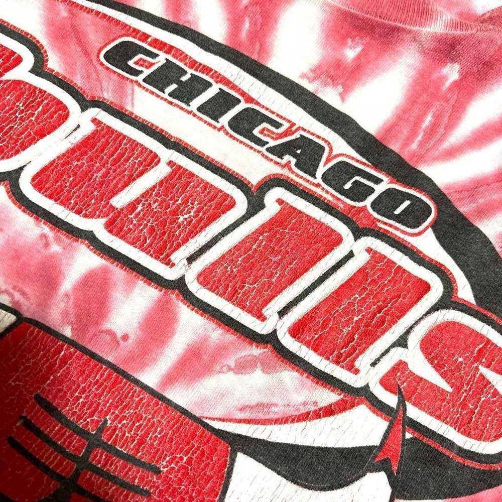 00s DELTA T-shirt Tie-Dye Chicago Bulls Pink Whit… - image 4