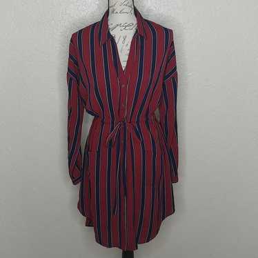 Blu Pepper Striped Shirt Dress Size M