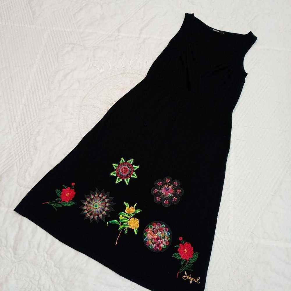 Desigual Embroidered Knit Sleeveless Knee-Length … - image 2