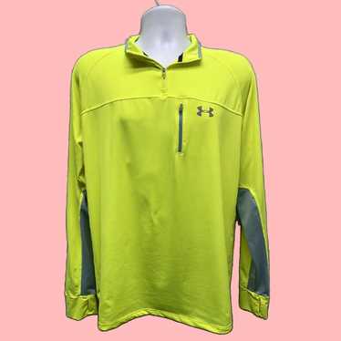 Under Armour Neon Yellow and Grey Half Zip Pullov… - image 1