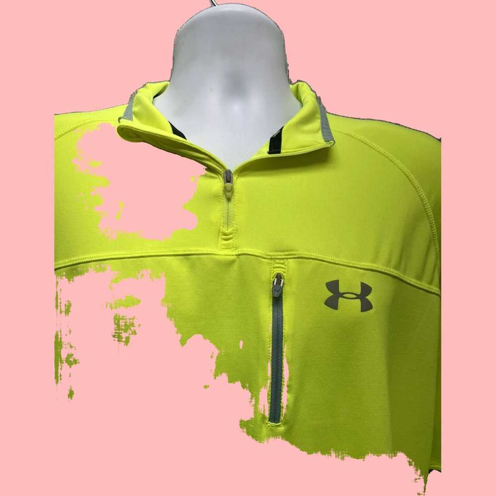 Under Armour Neon Yellow and Grey Half Zip Pullov… - image 2