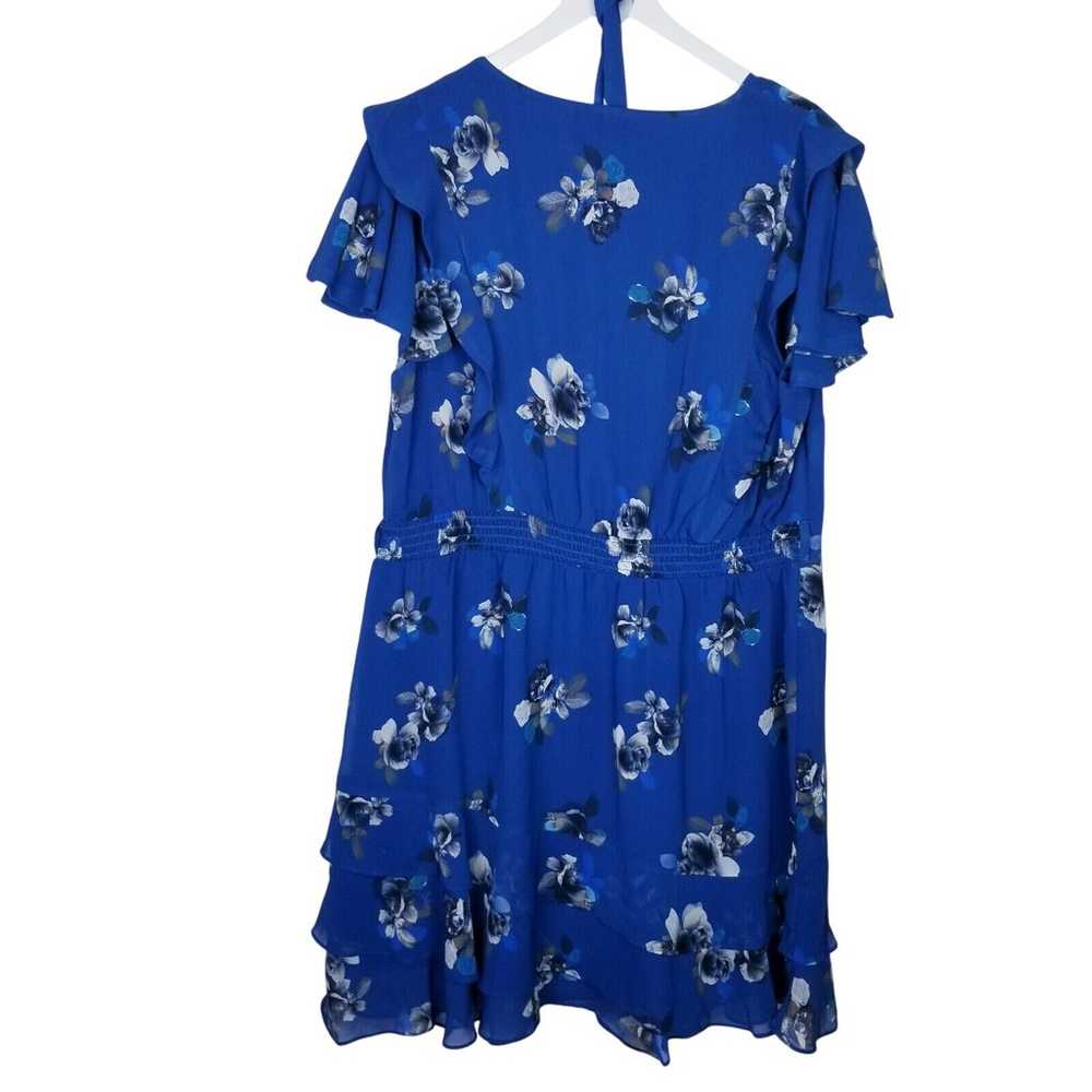 City Chic Romantic Print Dress Blue Floral Flutte… - image 3