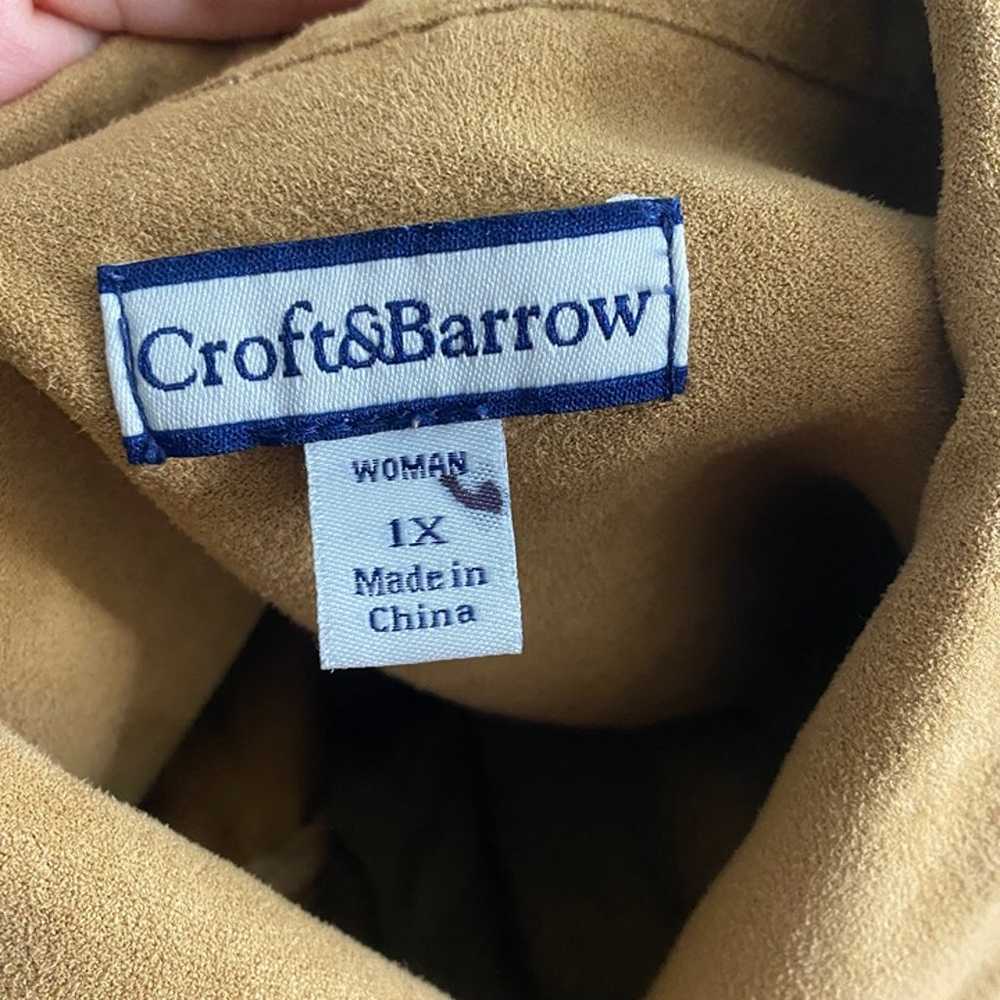 Vintage Croft & Barrow Plus Size 1X Tan Brown Shi… - image 10