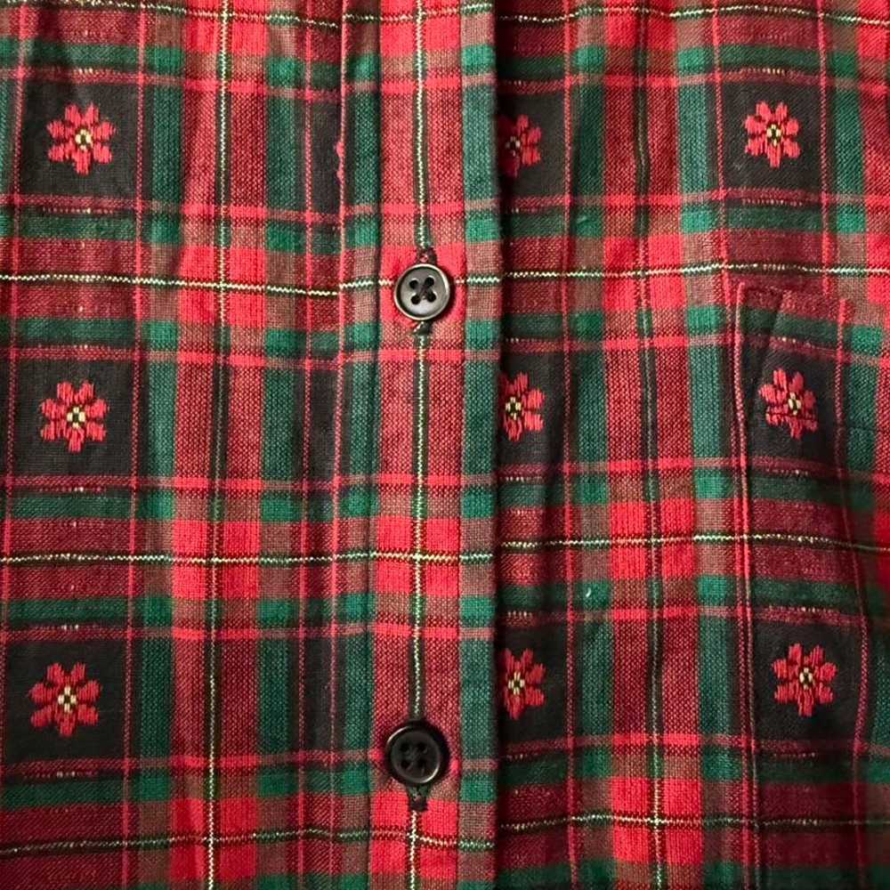 BOBBIE BROOKS Vintage Christmas Poinsettia Tartan… - image 5