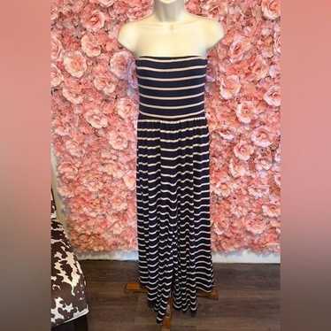 By Together (Small) Navy Blue Striped Strapless Ju