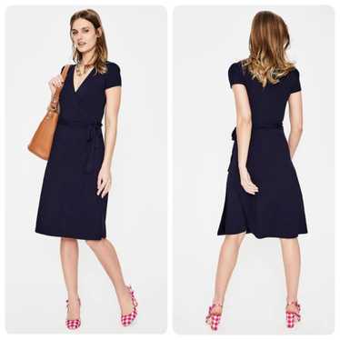 Boden navy blue summer wrap dress