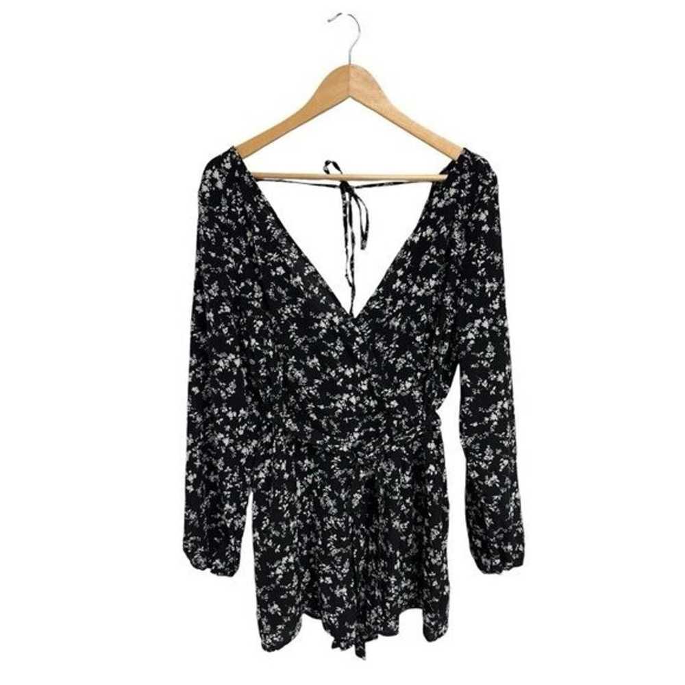 TRIXXI Women's Rompers long sleeve black floral s… - image 1