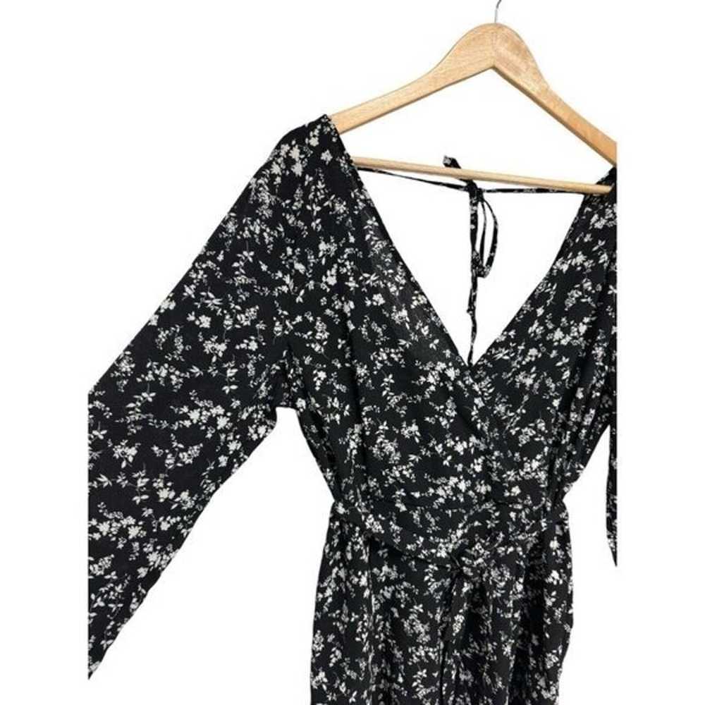 TRIXXI Women's Rompers long sleeve black floral s… - image 2