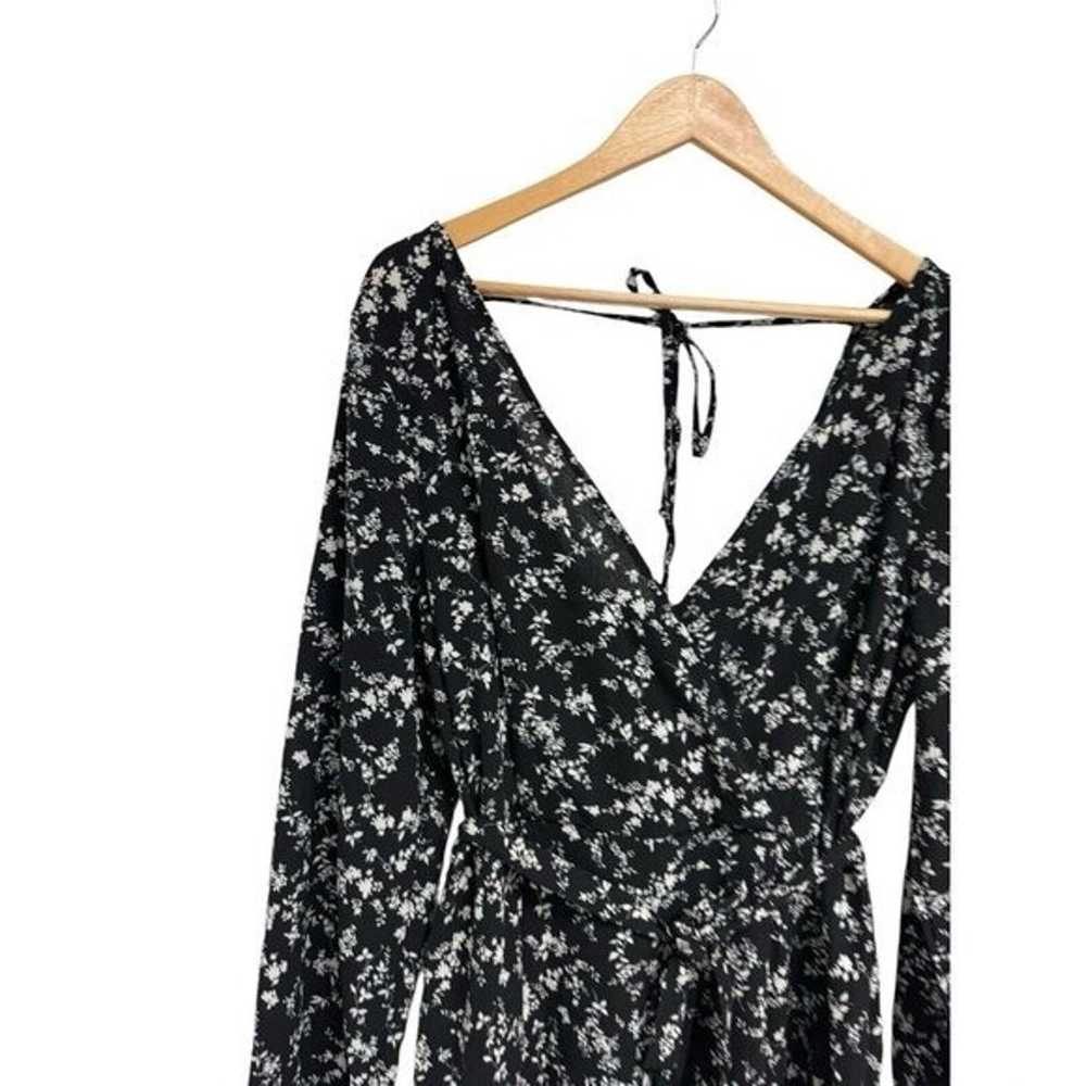 TRIXXI Women's Rompers long sleeve black floral s… - image 3