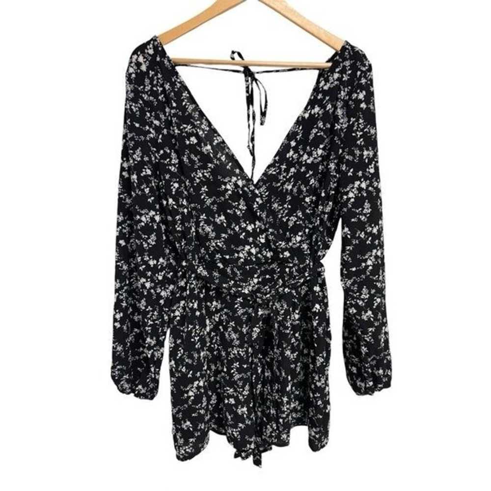 TRIXXI Women's Rompers long sleeve black floral s… - image 5