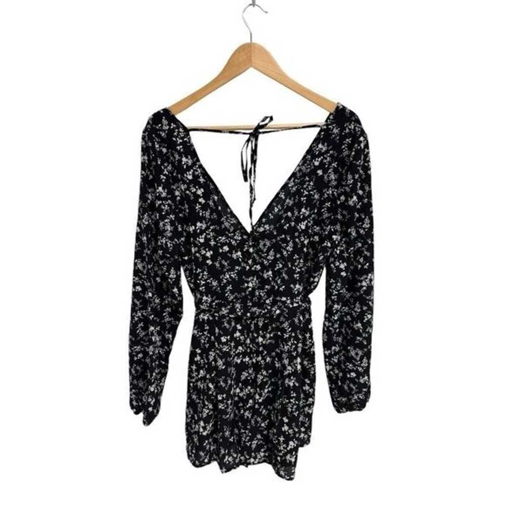 TRIXXI Women's Rompers long sleeve black floral s… - image 8