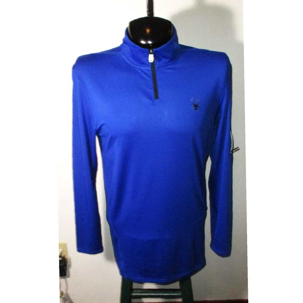 Spyder Authentic Blue Long Sleeve 1/2 Zip Compres… - image 1