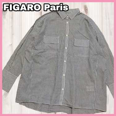 FIGARO Paris Oversized Long Sleeve Shirt Striped … - image 1