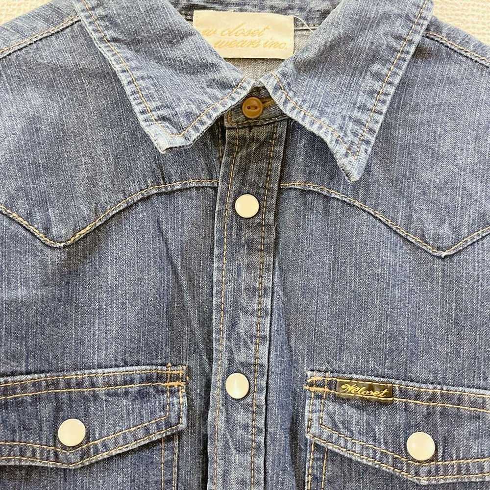 W Closet Double Closet Denim Shirt Long Sleeve Ou… - image 3