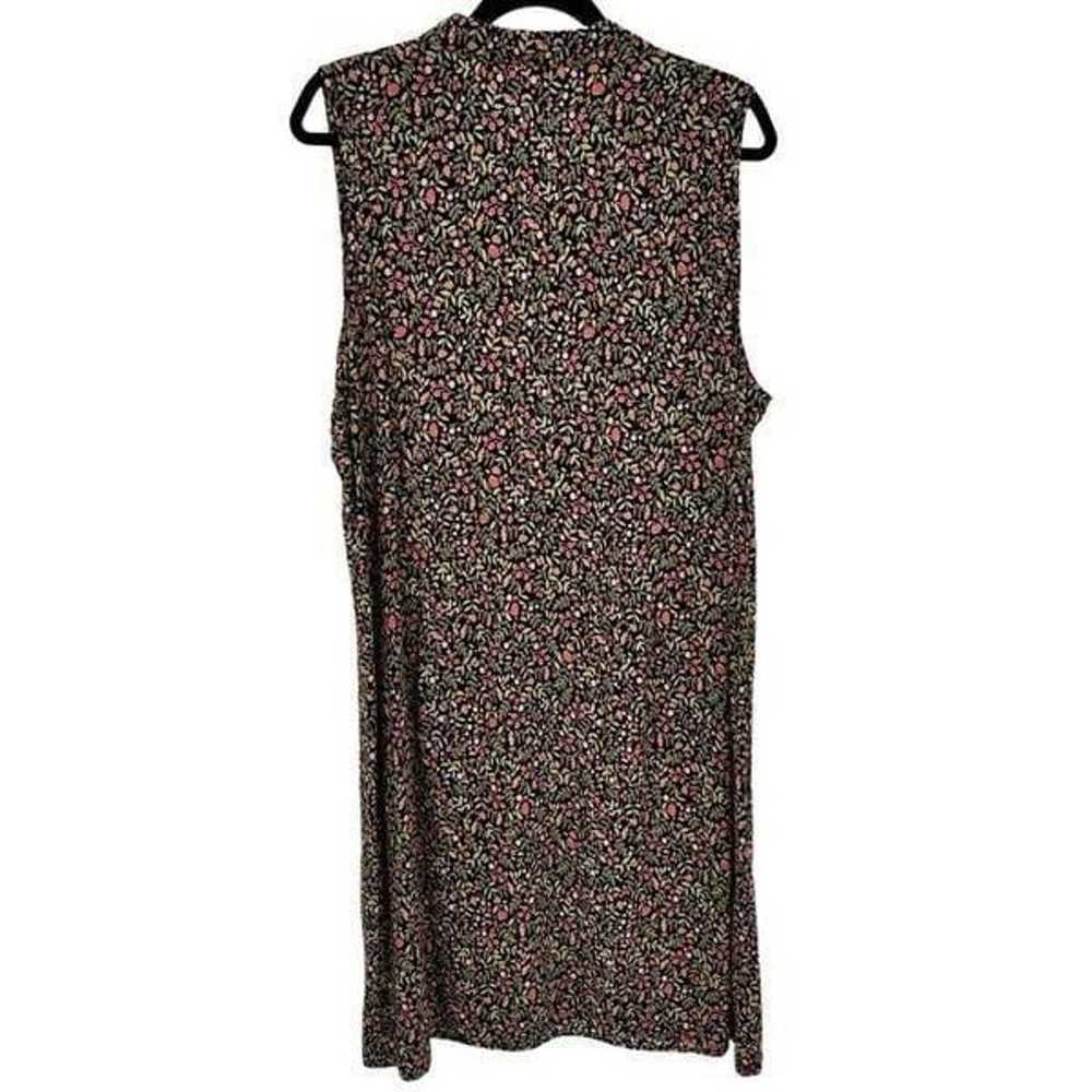 J Jill Sleeveless Floral Shirt Dress XL Black - image 6