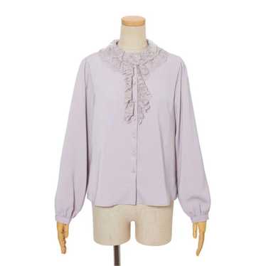 an another angelus lace ruffle blouse lavender