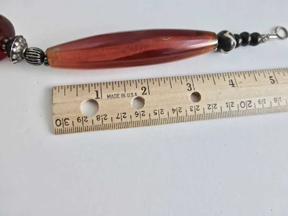 Huge  Amber Resin Pendant Necklace, 19" - image 9