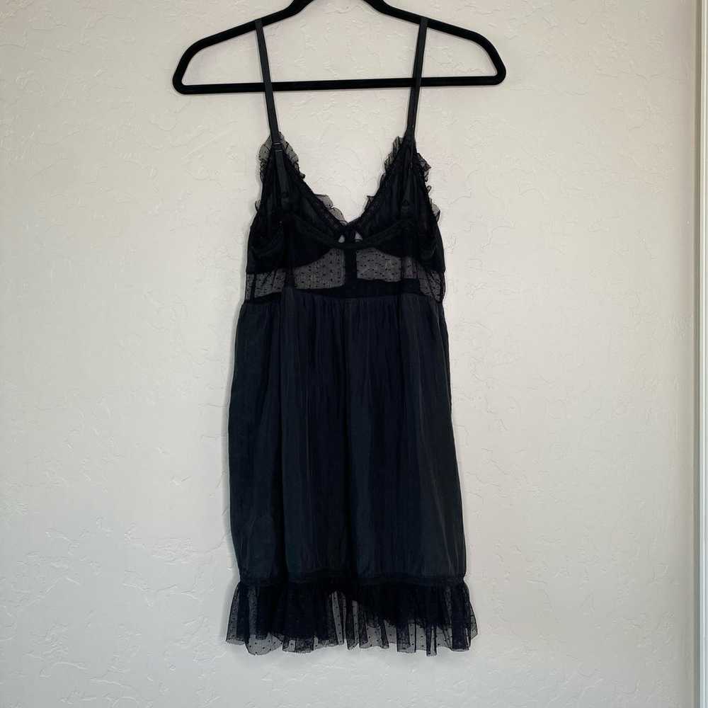 Frills Nordstrom Black 100% Silk Slip Dress Small - image 9