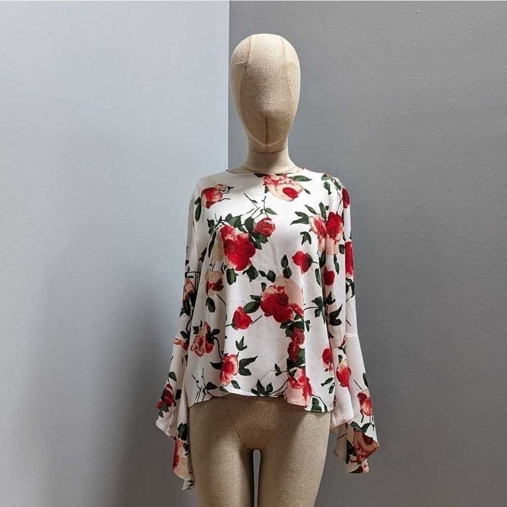 Carmen Marc Valvo Floral Long Sleeve Blouse - image 1