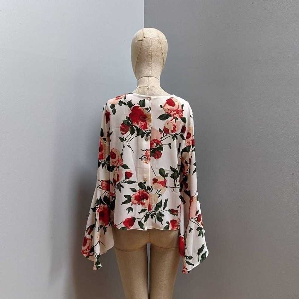 Carmen Marc Valvo Floral Long Sleeve Blouse - image 2