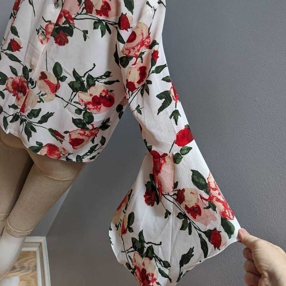 Carmen Marc Valvo Floral Long Sleeve Blouse - image 3