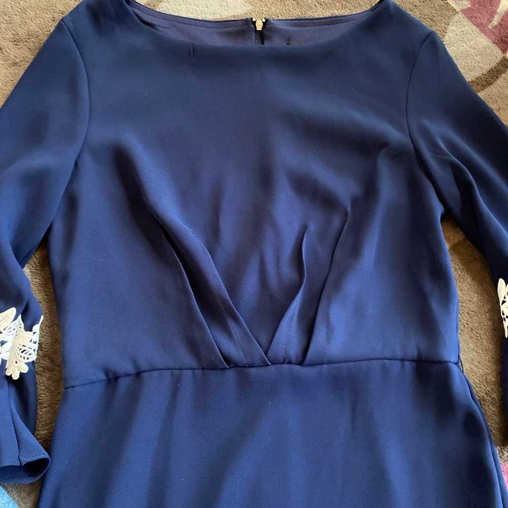 Navy Flare Sleeve Dress - image 3