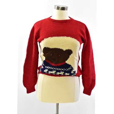 Talbots Retro Chic Ladies Luxury Red Woolen Teddy… - image 1