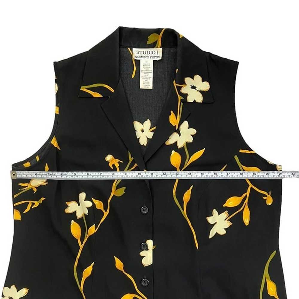 Vintage Floral Button Front Collared Sleeveless M… - image 10