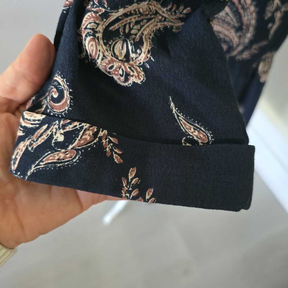 Garnet Hill 3/4 Sleeved Navy Pasley Knee Length D… - image 6