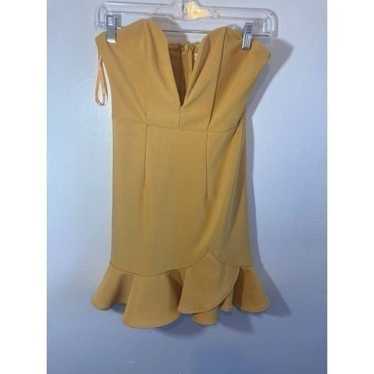 Saint + Secrets Scalloped Ruffle Gold Romper - image 1