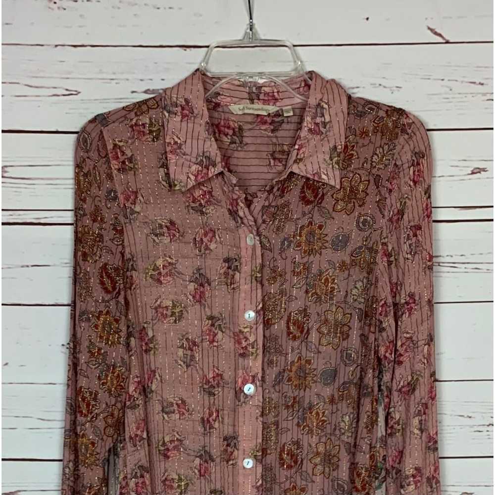 Soft Surroundings Women's S Small Pink Floral She… - image 4