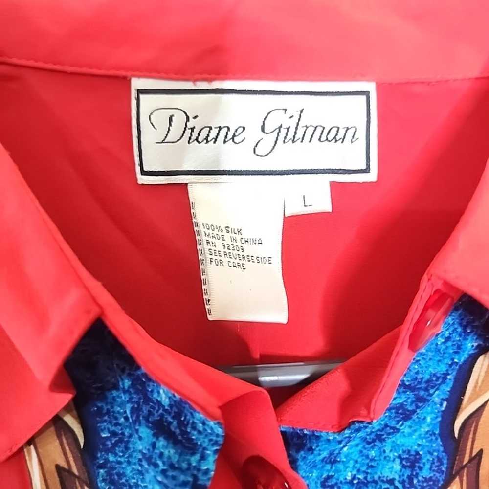 Diane Gilman vintage silk blouse. Size Large - image 8