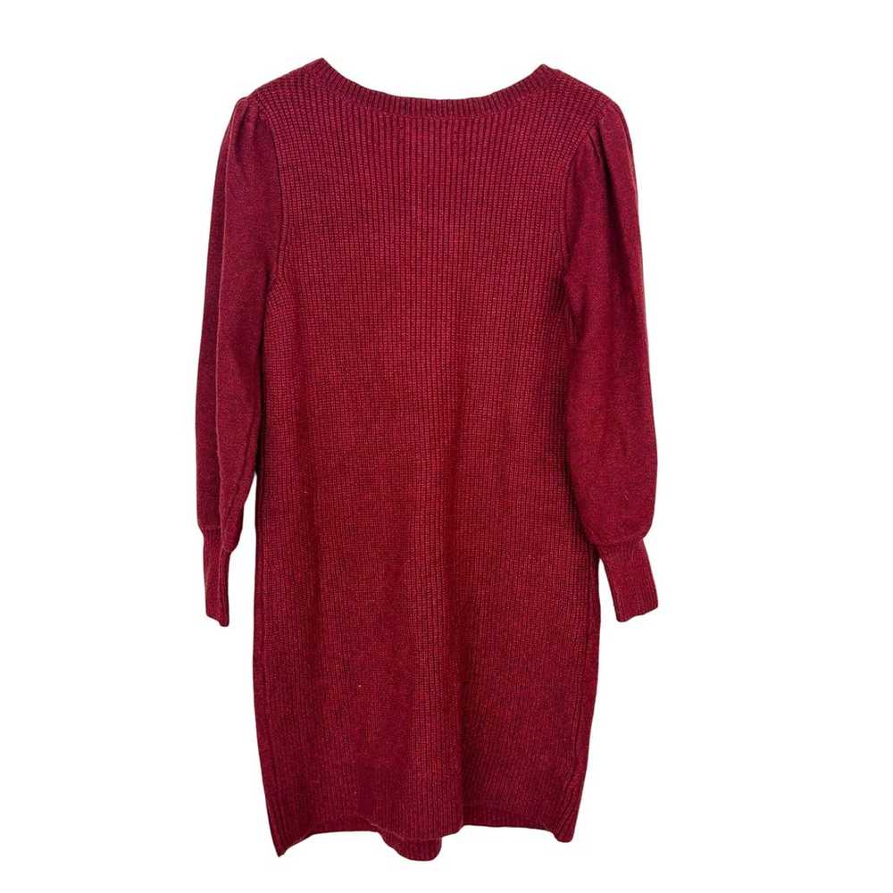 Loft Red Cable Knit Sweater Dress Sz M - image 4