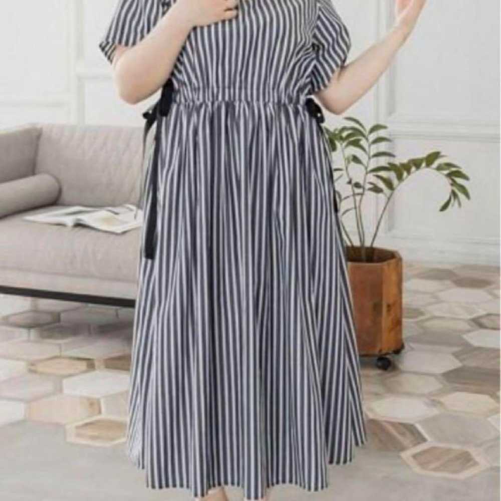 Kuret Side Ribbon Stripe Dress Black 3L - image 1