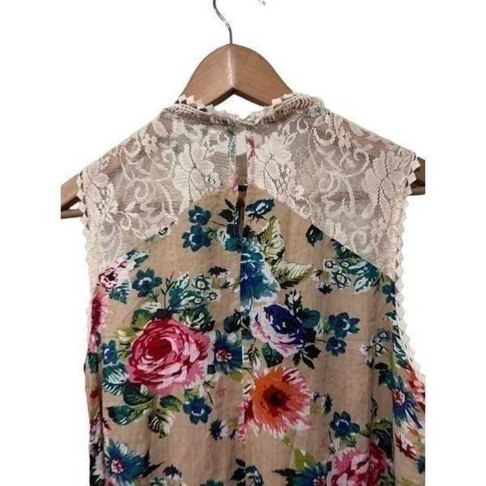 Umgee Floral Lace Sleeveless Crochet Yoke High Ne… - image 11