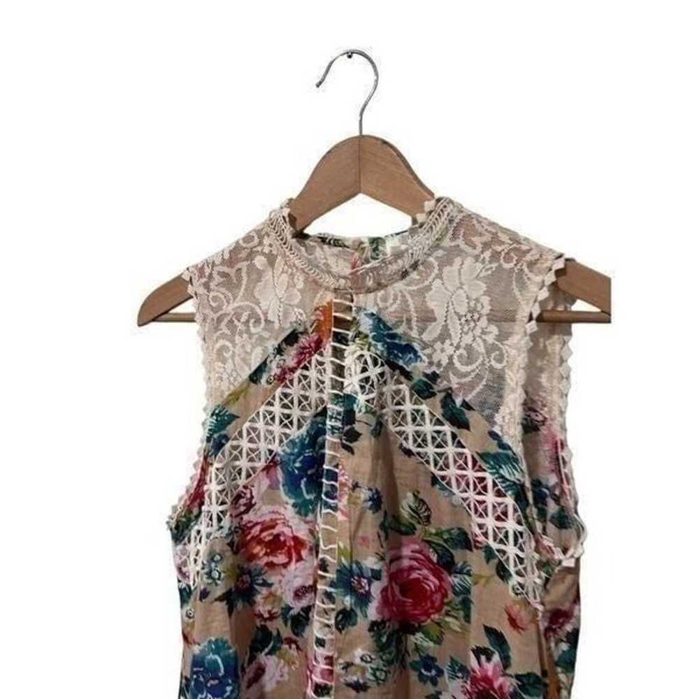 Umgee Floral Lace Sleeveless Crochet Yoke High Ne… - image 5