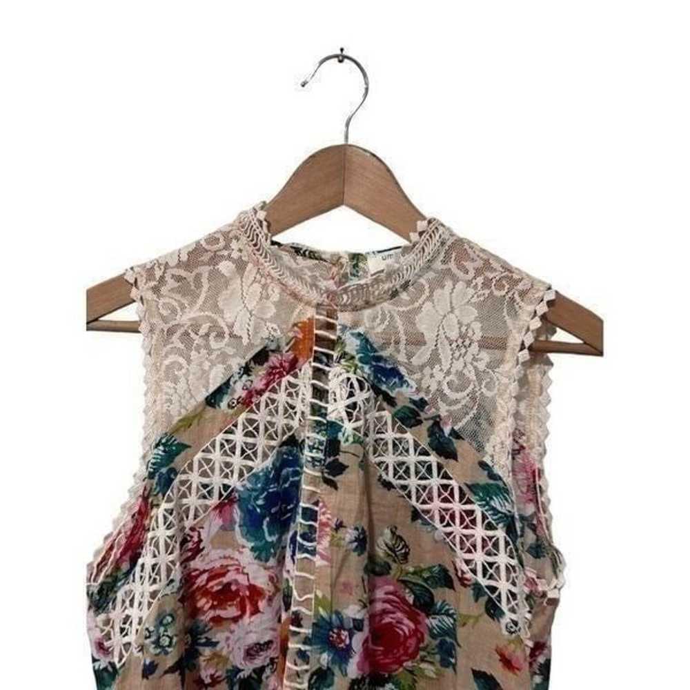 Umgee Floral Lace Sleeveless Crochet Yoke High Ne… - image 6