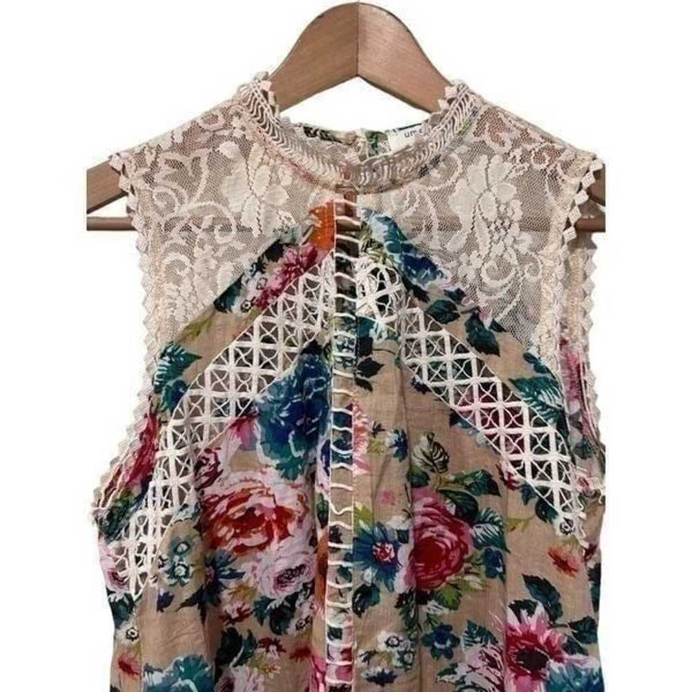 Umgee Floral Lace Sleeveless Crochet Yoke High Ne… - image 9