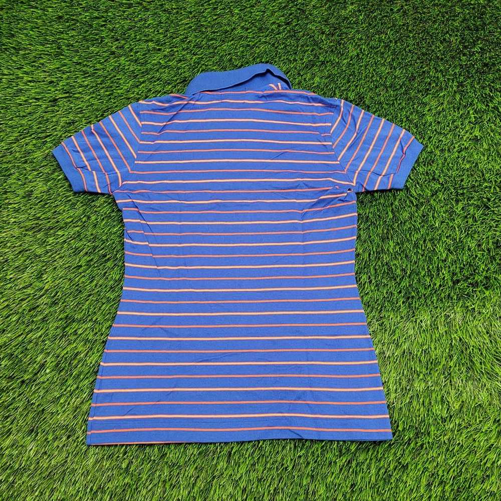 Vintage 80s LL-Bean Pencil-Striped Polo Shirt Tee… - image 5